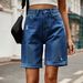 Distressed Roll-Up Denim Shorts – Vintage Washed Streetwear Cut-Offs For Men & Women (Blue/Black/Leopard/Love Print, S-Xxl)_mkmklike.com