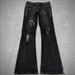 Vintage Gothic Washed Denim Jeans For Men & Women - High Waist Flared Bell Bottoms With Distressed Details - Streetwear Fashion_mkmklike.com