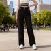 High Waisted Black Straight Leg Jeans for Women Slim Fit Stretch Denim Pants Autumn Winter New Style Hot Selling_mkmklike.com