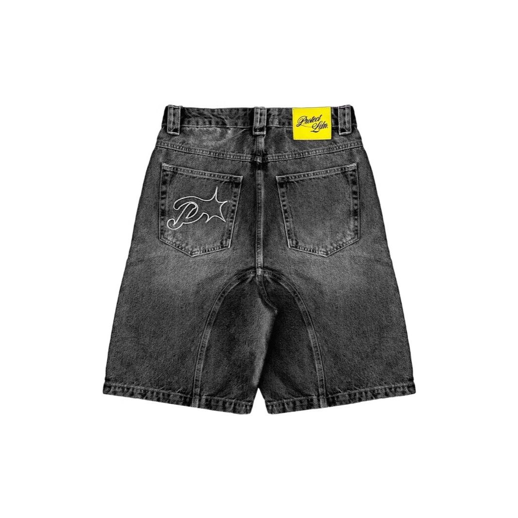 Men's Clothing Men's Retro Casual Street Style Embroidered Denim Shorts Loose Fit Harajuku Trend Summer Wear_mkmklike.com
