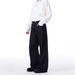 "Unisex Vintage Washed Wide Leg Jeans, Retro High Waisted Straight Denim Pants With Curved Hem & Distressed Details, 90s Streetwear Baggy Trousers"_mkmklike.com