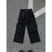 2026 Paris Heavyweight Washed Wide Leg Jeans American Style Multi Pocket Cargo Pants mid Waist Straight Blue Jeans_mkmklike.com