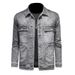 Loom Men's Autumn 2024 New Style Turn-down Collar European And American Motorcycle Jacket Retro Multi-pocket Stylish Denim_mkmklike.com