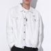 Loom Autumn Winter New European Station British Style Black White Solid Color Letter Print Wide Version Trendy Denim Jacket_mkmklike.com