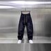 Retro Washed Denim Pants For Men - Vintage Loose Straight-Leg Jeans With Curved Hem & Distressed Details_mkmklike.com