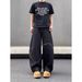 American Retro Washed Black Scimitar Jeans Men's Spring And Autumn Trendy High Street Loose Casual Wide-leg Trousers Men_mkmklike.com