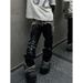 Unisex Distressed Embroidered Jeans – Vintage Washed Wide-Leg Denim Pants With Hand-Painted Details_mkmklike.com