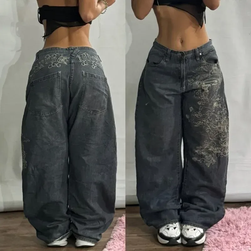 Streetwear New Fashion Oversized Print Baggy Jeans Y2K Harajuku Hip-hop Vintage Pop Gothic High Waist Wide-leg Pants Trousers_mkmklike.com