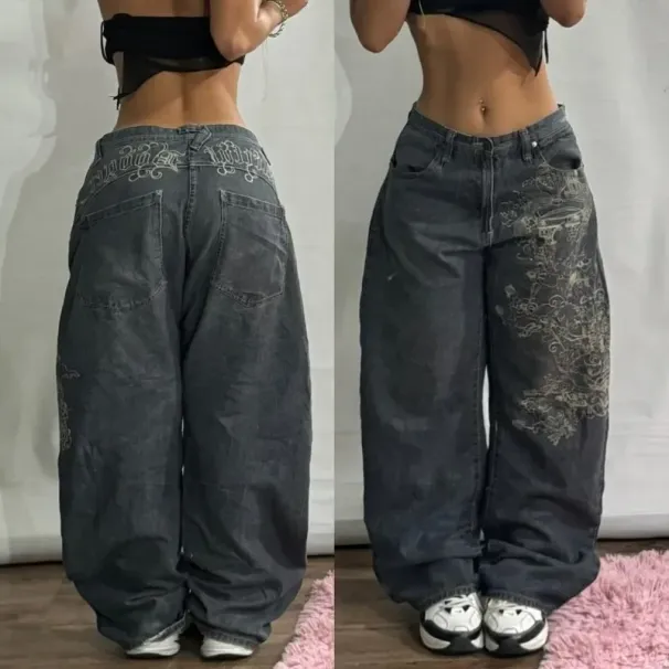 Streetwear New Fashion Oversized Print Baggy Jeans Y2K Harajuku Hip-hop Vintage Pop Gothic High Waist Wide-leg Pants Trousers_mkmklike.com