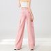 Pink Workwear Jeans For Women, Summer 2026 New Style, American-style Loose Fit, Slimming Straight High-waisted Drapey_mkmklike.com