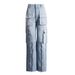 Women's Clothing niche design trousers spring new wide leg loose high waist slim women's denim casual pants_mkmklike.com