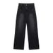 Plus-size Women's High-waisted Loose New Straight-leg Pants, Floor-length, Versatile, Slimming, Autumn Wide-leg Jeans,_mkmklike.com