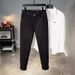Men's Clothing high street slim jeans Internet celebrity starry sky hot diamond black versatile small feet men's brand starry sky pants_mkmklike.com