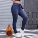 Women's Clothing Women's Fleece Lined Skinny Jeans Autumn Winter Elastic High Waist Slim Fit Denim Pants For Formal & Casual_mkmklike.com
