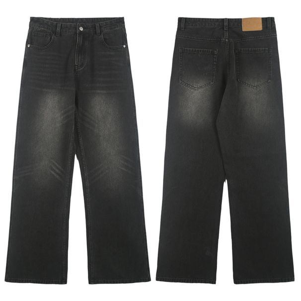 Men's Clothing & Archer0603 & Fleece Lined American Retro Trendy High Street Black Jeans For Men, Versatile Loose Flared Trousers_mkmklike.com