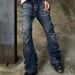 Men's Autumn Washed Straight Leg Jeans Casual Loose Fitting Long Pants Trendy New Denim Trousers_mkmklike.com