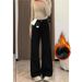 ELLE Black Fleece-Lined Thickened Straight-Leg Jeans For Women, Autumn And Winter, Plus Size, New Loose Slim Fit, Wide-Leg,_mkmklike.com