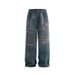 Men’s Vintage Chain Print Denim Jeans – Relaxed Straight-Leg Baggy Pants With 3D Detailing (S-XL, Blue)_mkmklike.com