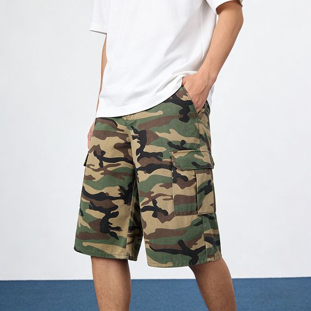 Men's Casual Camouflage Cargo Shorts Trendy Multi Pocket Five Point Pants New Cross Border Hot Selling_mkmklike.com