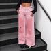 Streetwear Distressed Denim Jeans - High Waist Loose Fit Straight Leg Pants With Patchwork & Ripped Details For Men & Women_mkmklike.com
