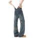 Hong Kong Style Trendy Brand Sticker Ripped Jeans Men's American Retro Cleanfit Trend Ruffian Handsome Fried Street Straight Trousers_mkmklike.com