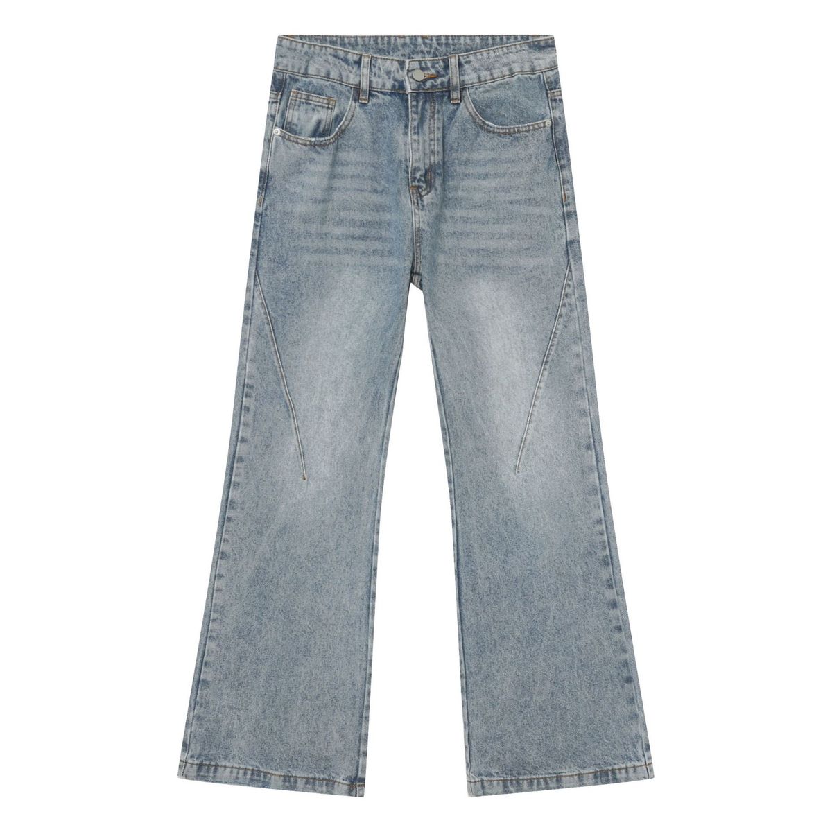 EF JEANS | 2023 New American Retro White Slightly Pulled Pants Slim Washed Straight Wide-leg Jeans Men_mkmklike.com