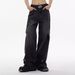 Washed Heavy Industry Splicing Jeans Men's American High Street Old Deconstruction Style Loose Casual Ruffian Handsome Straight Trousers_mkmklike.com