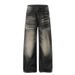 Cleanfit Unisex Vintage Washed Straight Leg Jeans | American High Street Style With Subtle Whiskering_mkmklike.com