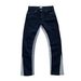 Men's Clothing Design Contrast Color Stitching Tassel Jeans High Street Color Matching Slim Fit Flared Trousers_mkmklike.com