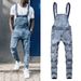 Pure Foreign Trade New Jeans Men's Denim Overalls Suspender Pants Slim Fit Ripped Trendy Style_mkmklike.com