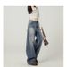 Vintage Blue High Street Loose Wide-leg Jeans Women's Trend Versatile American Design High Waist Hanging Scimitar Trousers_mkmklike.com
