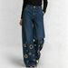 High Waisted Loose Fitting Women's Trousers Street Style European American Design Hollowed out Metallic Eyelet_mkmklike.com