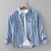 Retro Denim Long Sleeved Shirt, Men's Casual Versatile Artistic Loose Top Jacket_mkmklike.com