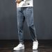 Men's Jeans Men's Autumn 2024 Korean Version Men's Harlan Loose Jeans Youth Trousers Wholesale Trend Straight_mkmklike.com