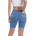 Fashionable Women's Stretch Mid-Rise Jeans Embroidered Rolled Hem Five Point Waist Casual Cotton Denim Spring/Autumn Summer_mkmklike.com