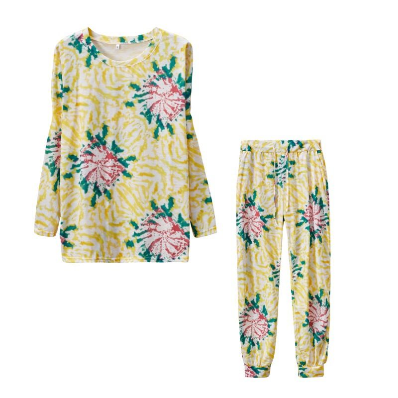 Women's Clothing autumn and winter printed casual long sleeved women's sports suit_mkmklike.com