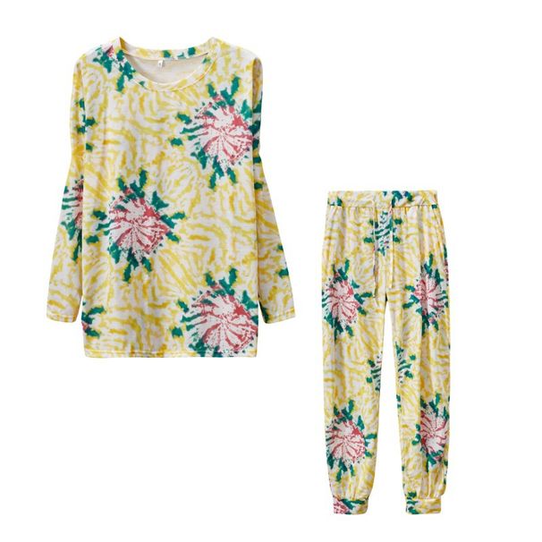 Women's Clothing autumn and winter printed casual long sleeved women's sports suit_mkmklike.com