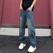 Men's Trendy Retro Style Curved Jeans High Street Cool And Stylish Cleanfit Straight Leg Flared Trousers_mkmklike.com