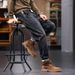 Large Size Men's Spring And Autumn New Simple Badge Jeans Men's Rubber Band Elastic Waist Versatile Retro American Jeans_mkmklike.com