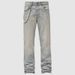 Laike Men's Rhinestone Embellished Stretch Denim Jeans, Straight Leg Casual Pants For Streetwear Fashion_mkmklike.com
