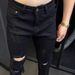 Ripped Skinny Jeans For Men - Trendy Distressed Slim Fit Denim Pants (Cotton Stretch, White/Black, Street Style)_mkmklike.com
