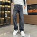 Men's Rhinestone Straight Leg Jeans High Street Style Trendy Loose Fitting Trousers Sparkle Cool_mkmklike.com