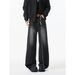 "Men's Relaxed Fit Wide Leg Jeans – Vintage Straight Cut Denim Pants With Distressed Wash (90s Retro Streetwear, High Waist Oversized Fit)"_mkmklike.com