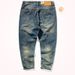 American High Street Jeans Men's Trendy Brand Loose Straight Spring And Autumn Ripped Patch Retro Casual Washed Pants_mkmklike.com