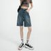 Women's Clothing High Waist Loose Shorts Spring And Summer Straight Wide Leg Trend Ins Japanese Style 5 Point Shorts_mkmklike.com