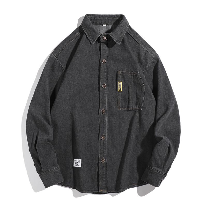 Cowboy Shirt Jacket Men's Spring And Autumn Hooligan Handsome Men's Workwear Shirt Men's Long Sleeved Shirt_mkmklike.com