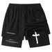 Cross-border Foreign Trade Best-selling Digital Personalized Printed Adult Double-layer Fitness Sports Pants_mkmklike.com