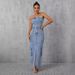 Women's Denim Dress - Casual Tube Top Workwear Style With Large Pockets_mkmklike.com