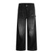 Punk Wasteland Beggar Style Distressed Washed Jeans For Men Vintage Frayed Loose Wide-Leg Straight Work Pants_mkmklike.com