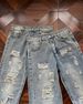 Men's Retro Ripped Straight Leg Jeans Loose Fit Versatile Wide Leg Distressed Pants American High Street Style Cool And Stylish Long Trousers_mkmklike.com